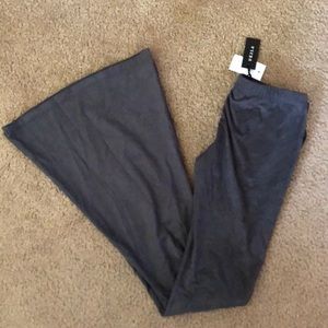 Gray suede like bell bottoms